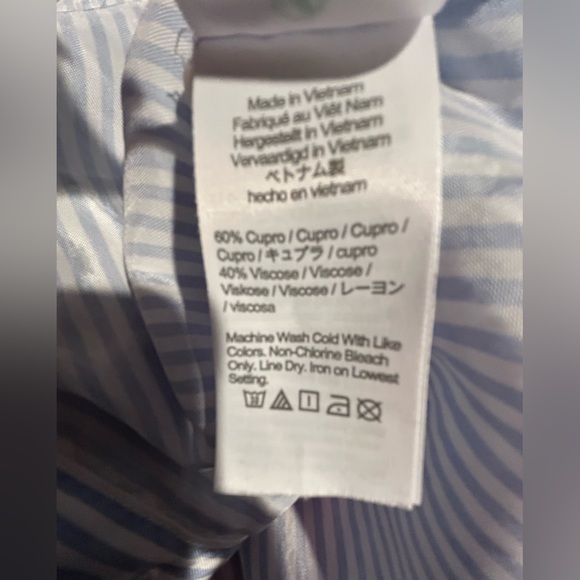 J. Crew Drapey Cupro-Blend Button Up Shirt in Blue and White, Size XXS - Picture 10 of 13